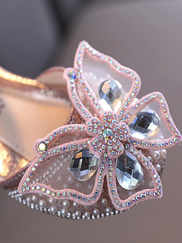 Girls Butterfly Glitter Flats