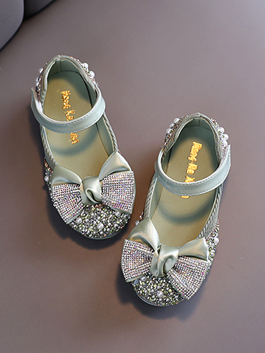 Shoes By Liv & Mia | Rhinestone & Pearl Ballet Flats - Mia Belle Girls