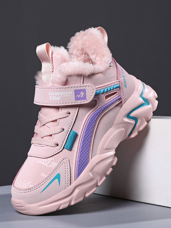 Back To School Shoes | Pink Fleece Lined Sneakers | Mia Belle Girls