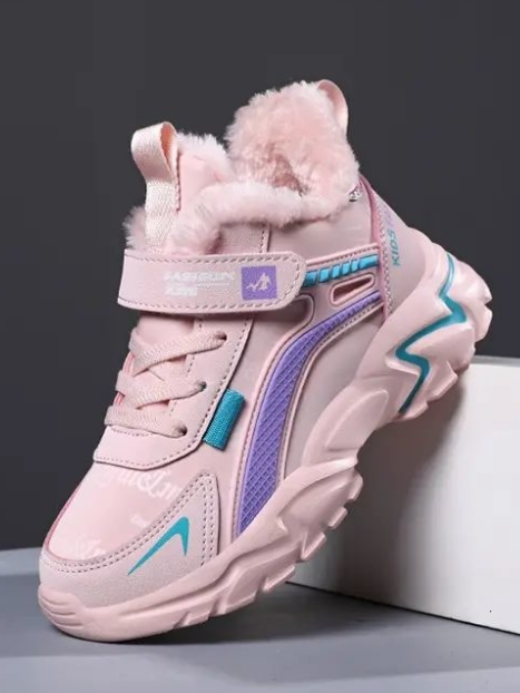 Back To School Shoes | Pink Fleece Lined Sneakers | Mia Belle Girls
