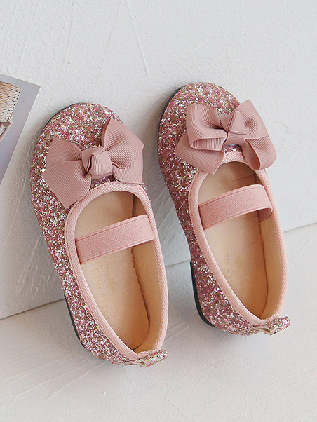 Grace & Glam Glitter Bow Ballet Flats