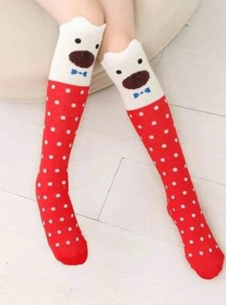 Girls Animal Knee Socks - Orange / 3-7 Years - Girls Socks
