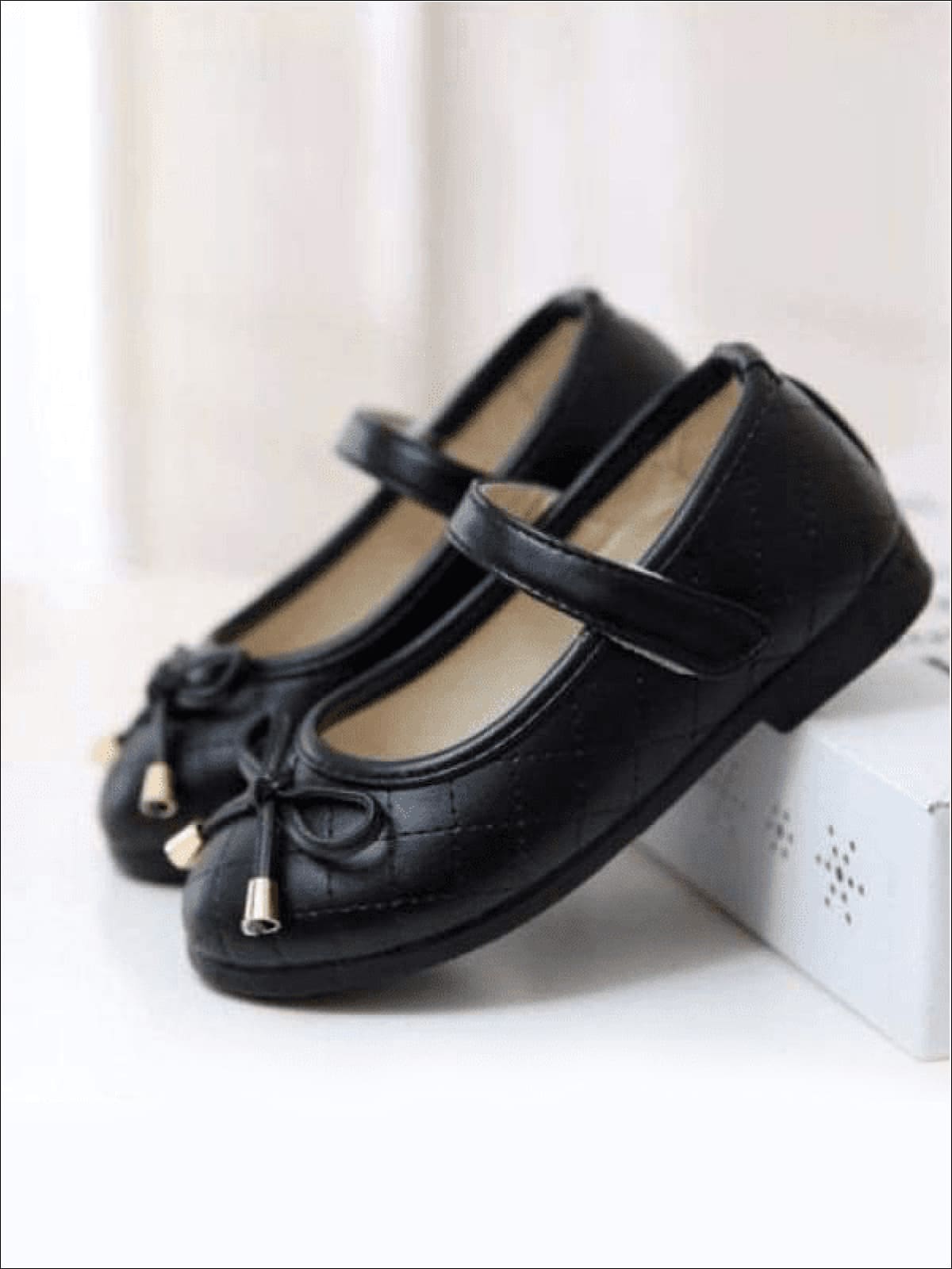 Girls Black Bow Flats Shoes - Girls Flats