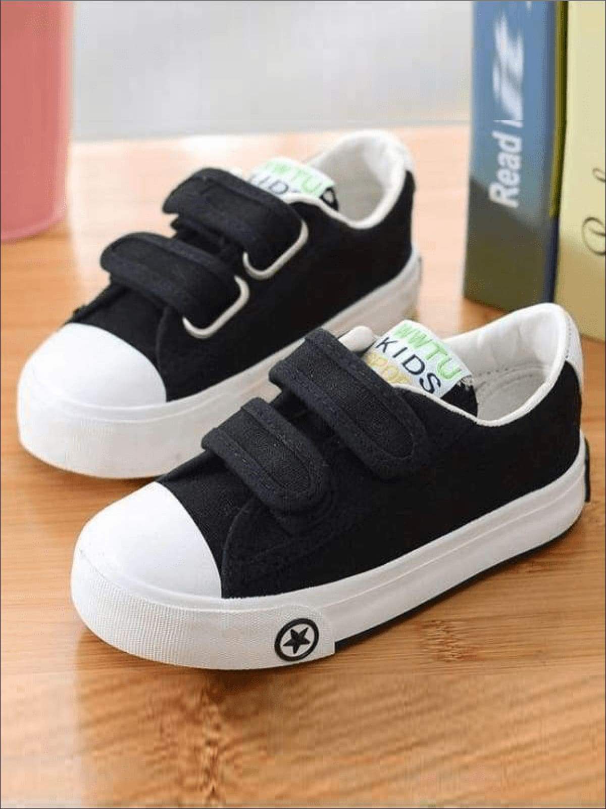 Back To School Shoes | Double Velcro Strap Sneakers | Mia Belle Girls
