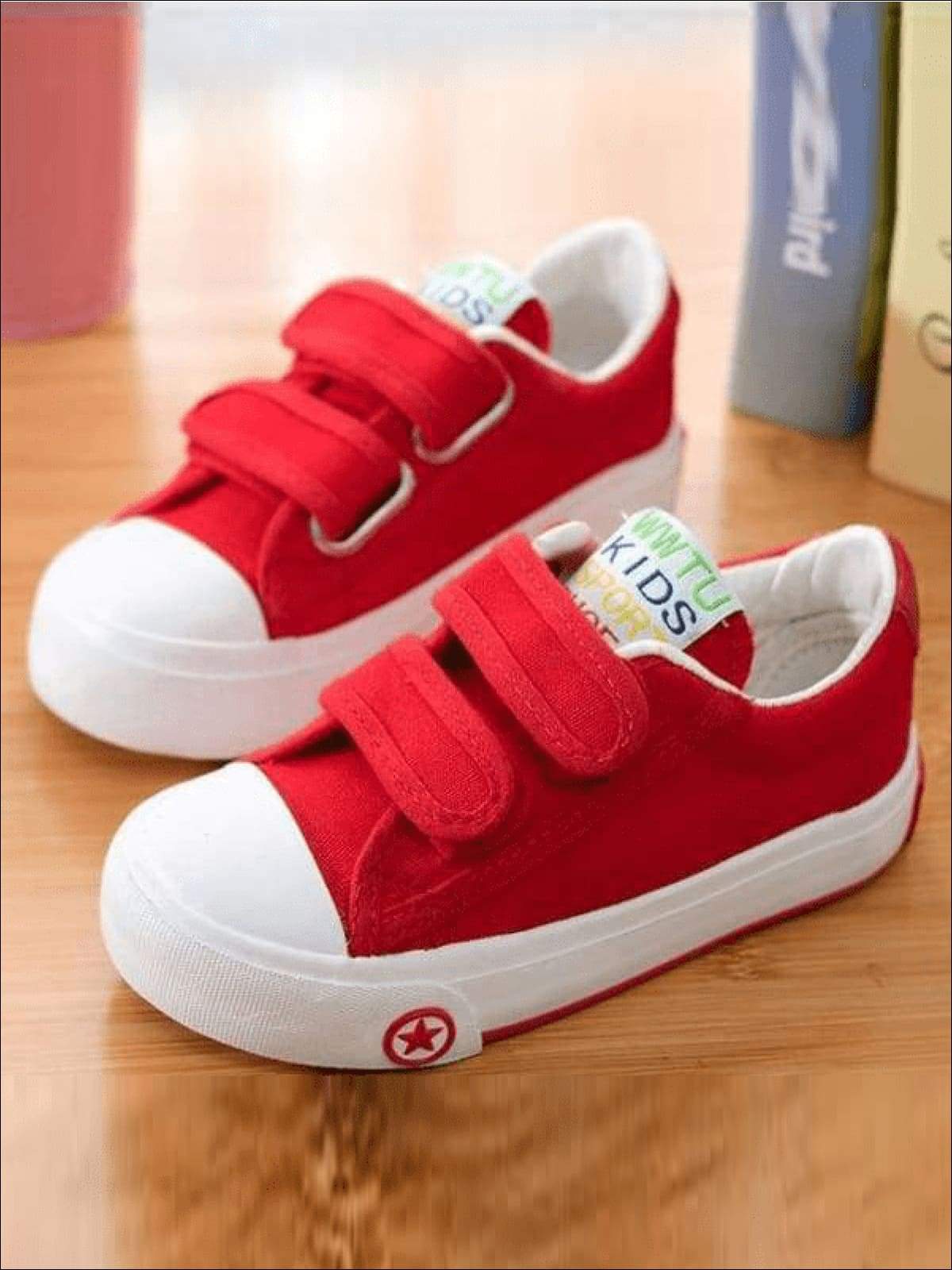 Back To School Shoes | Double Velcro Strap Sneakers | Mia Belle Girls