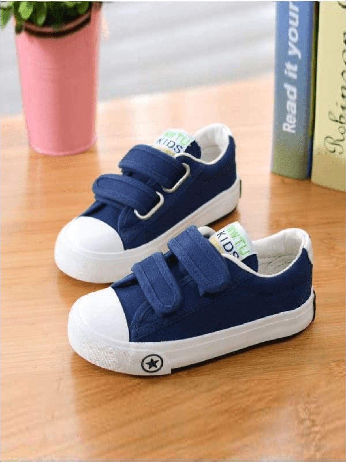 Back To School Shoes | Double Velcro Strap Sneakers | Mia Belle Girls