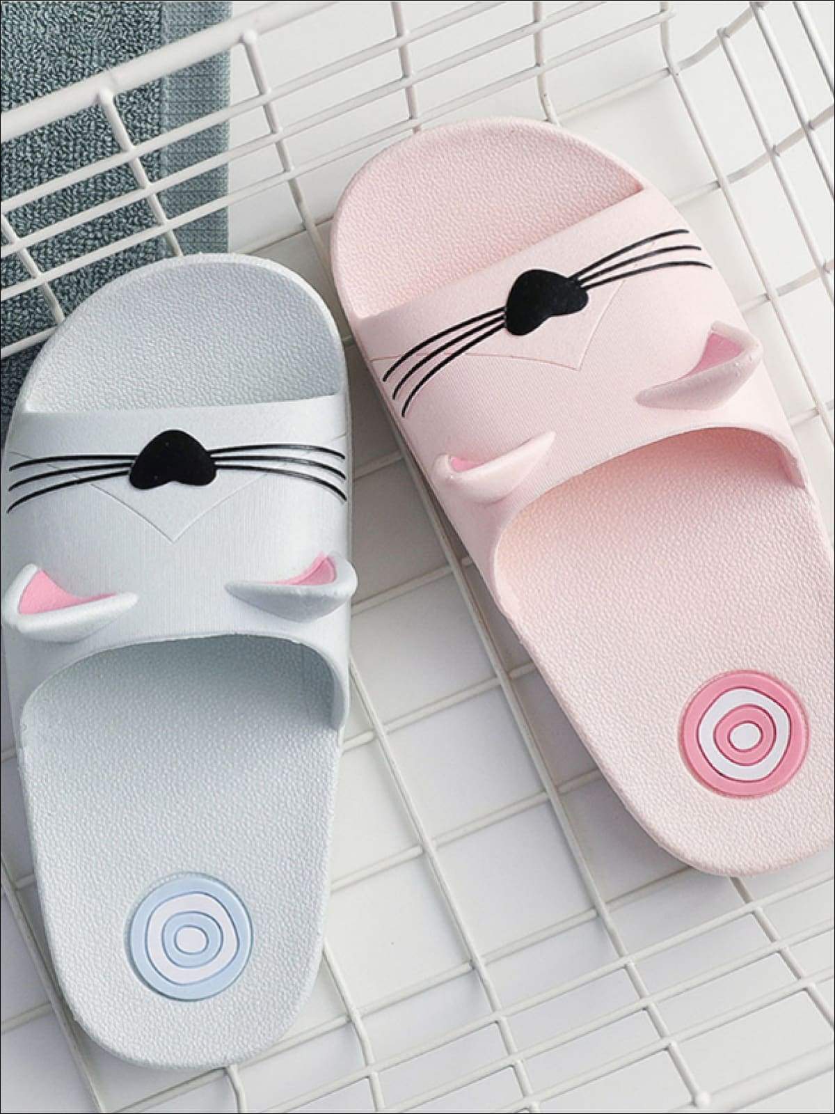 Girls Cat Face Slides - Girls Sandals