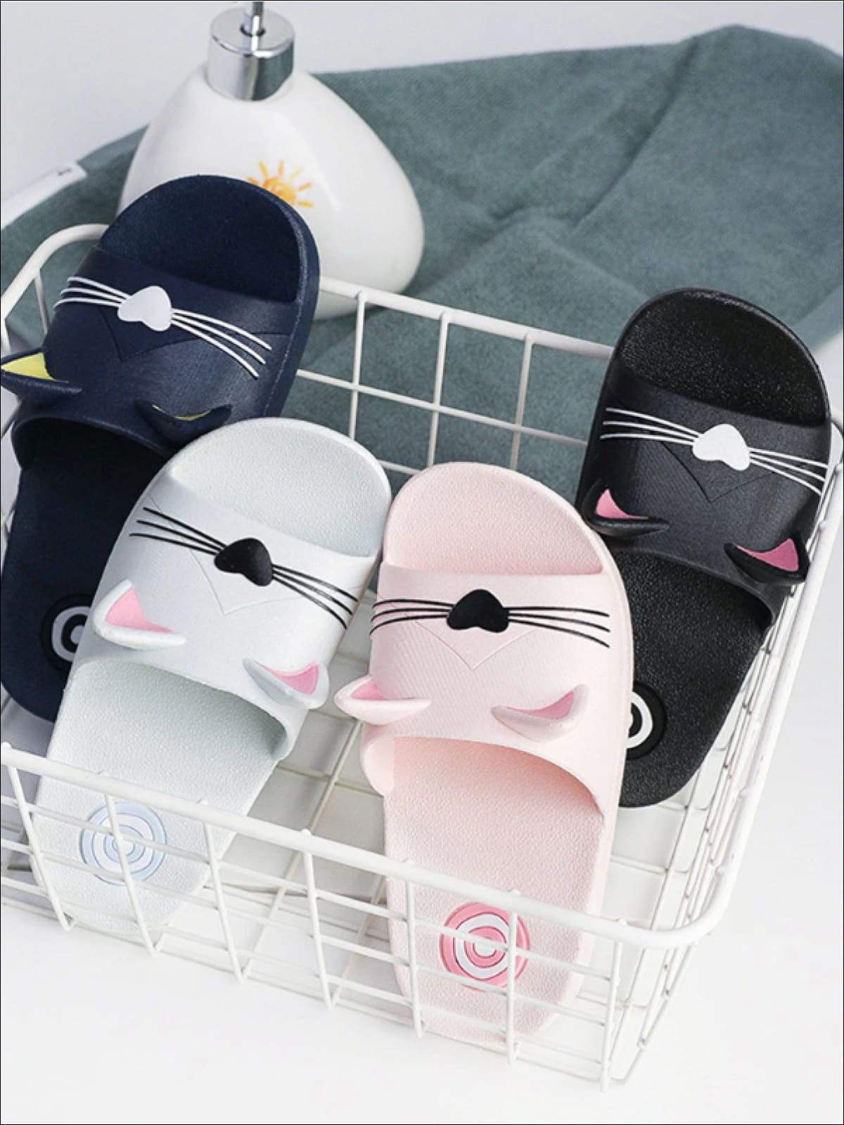 Girls Cat Face Slides - Girls Sandals