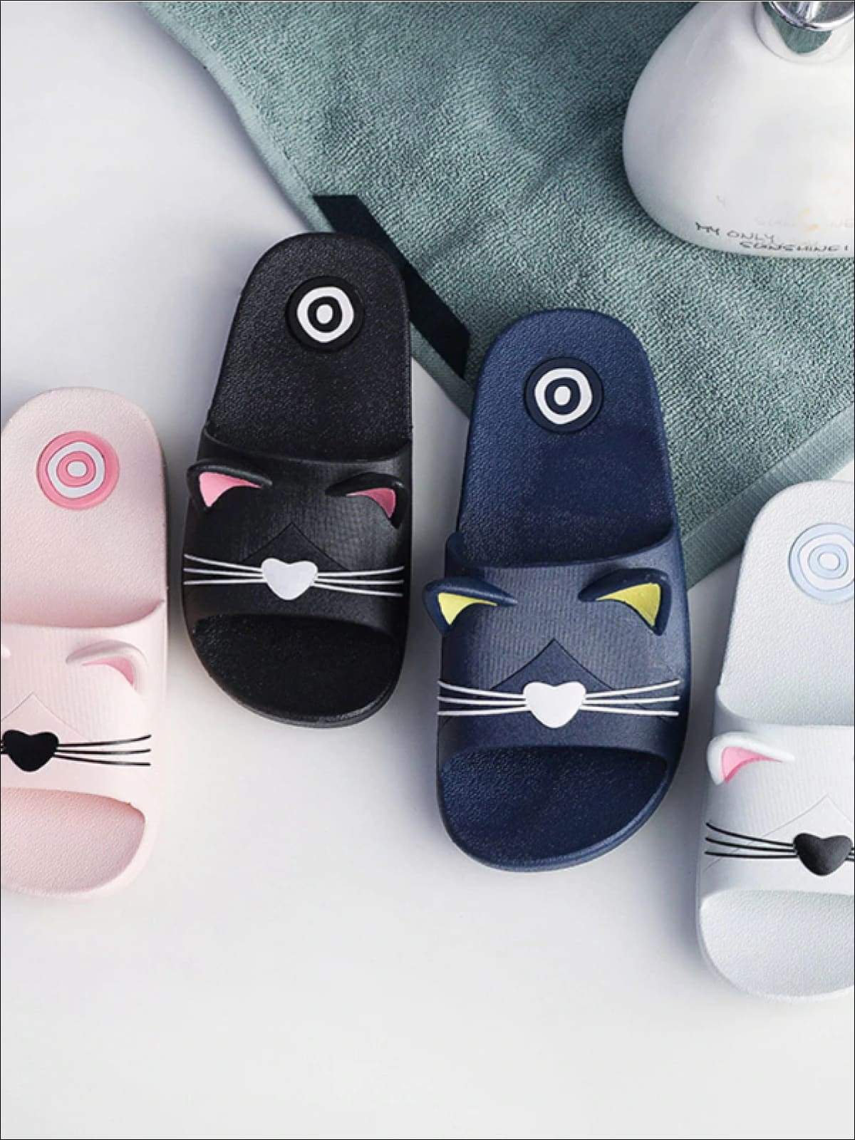 Girls Cat Face Slides - Girls Sandals