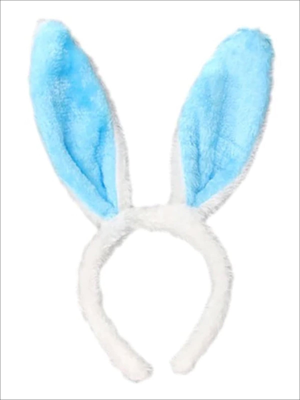 Girls Fur Bunny Ears Headband - Blue - Hair Accessories