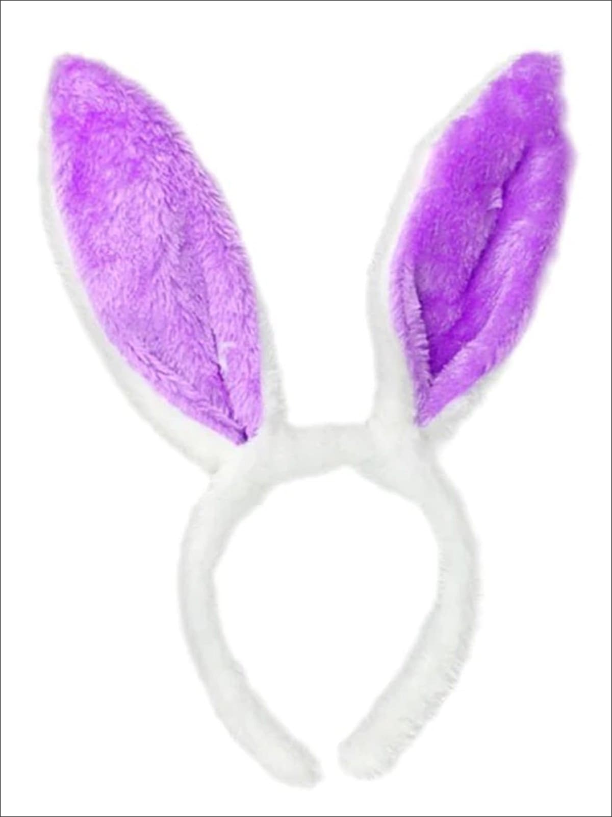 Girls Fur Bunny Ears Headband - Purple - Hair Accessories