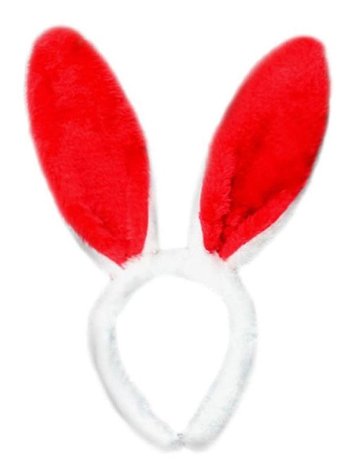 Girls Fur Bunny Ears Headband - Red - Hair Accessories