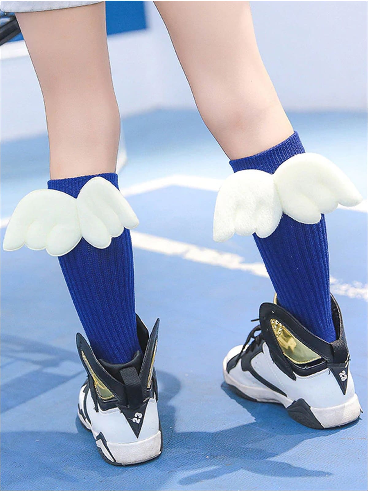 Girls Knee High Angel Wing Socks - Girls Socks