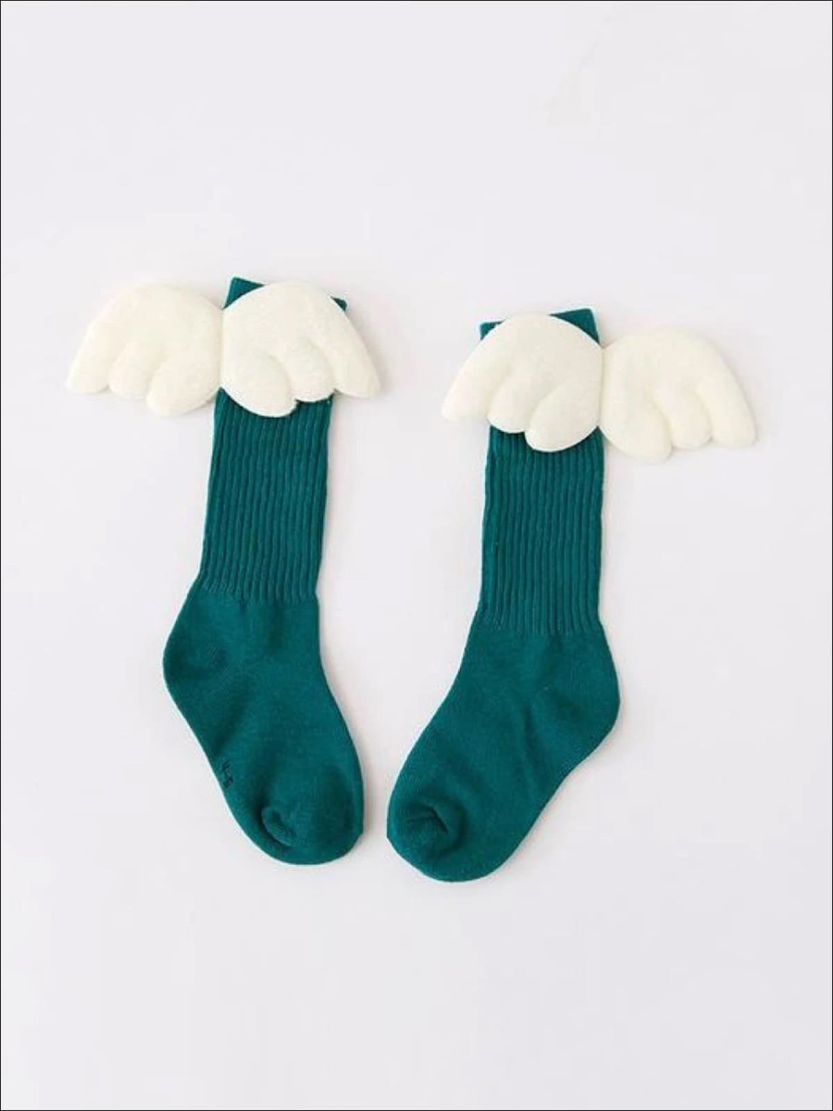 Girls Knee High Angel Wing Socks - Green / 1 to 3 Years - Girls Socks