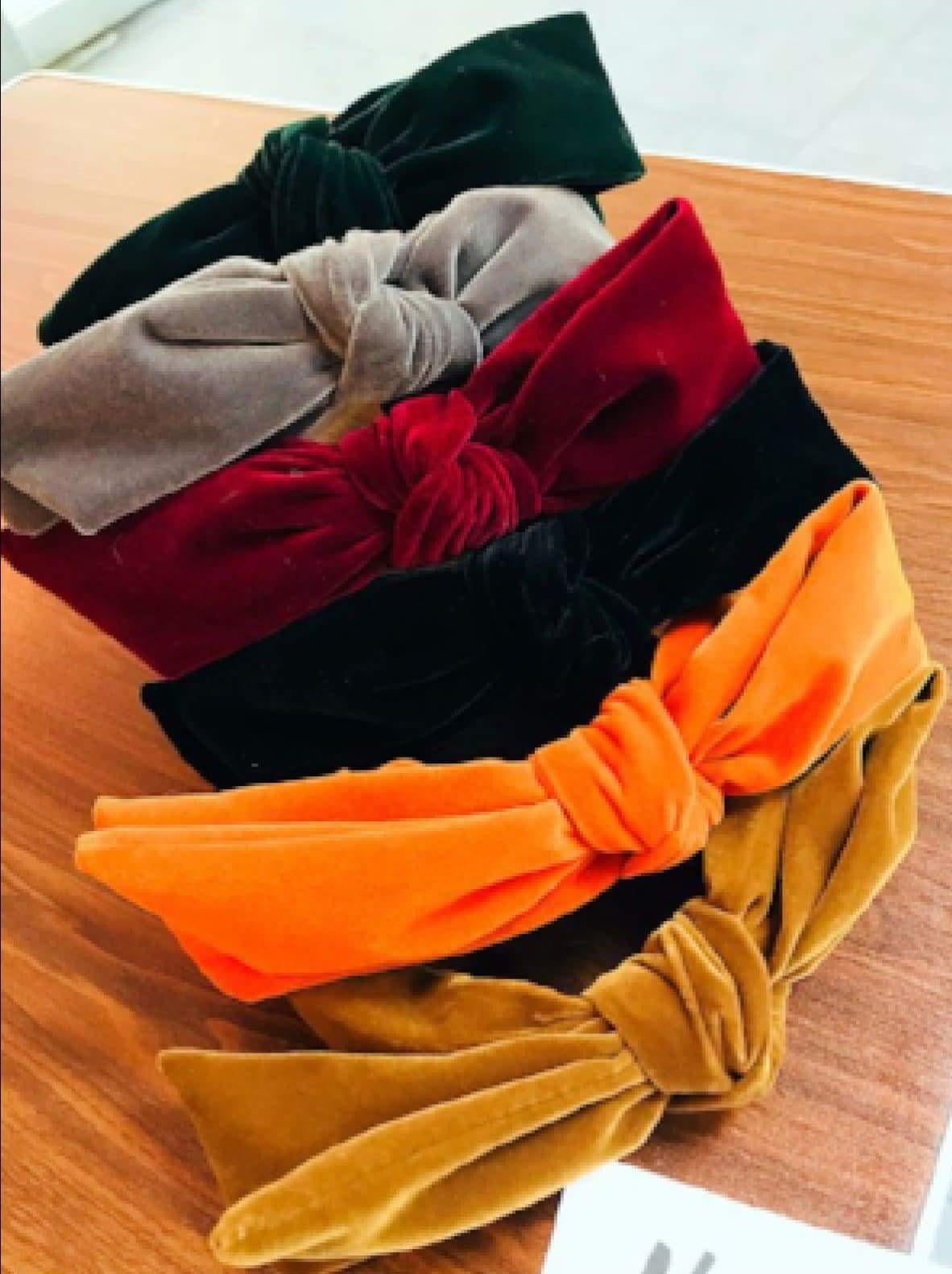 Girls Large Velvet Bow Headband (6 Color Options) - Girls Headband