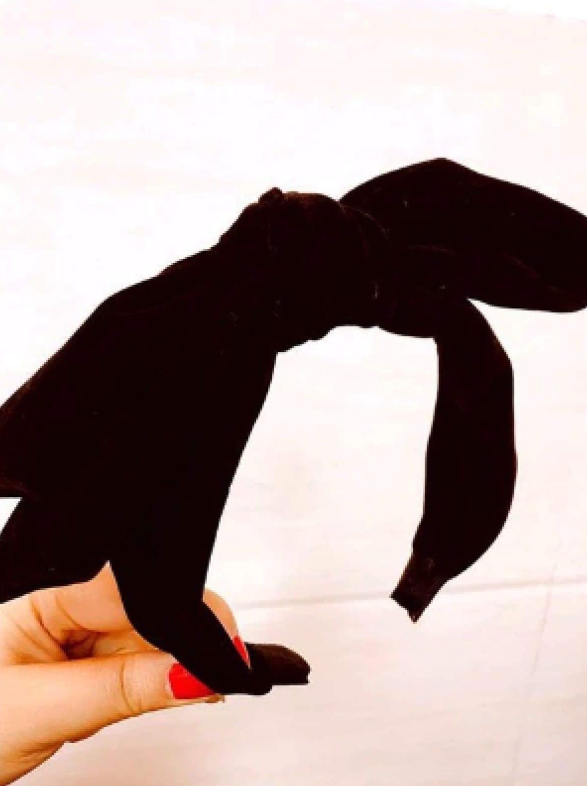 Girls Large Velvet Bow Headband (6 Color Options) - Black - Girls Headband