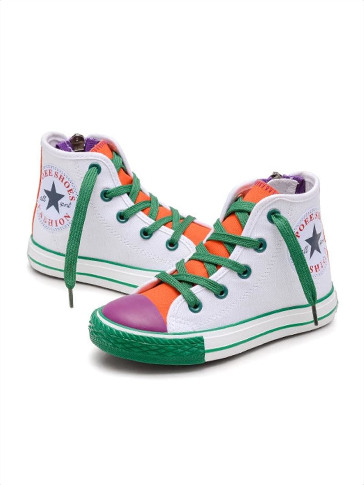 Shoes By Liv & Mia | Girls Multicolor High Top Sneakers