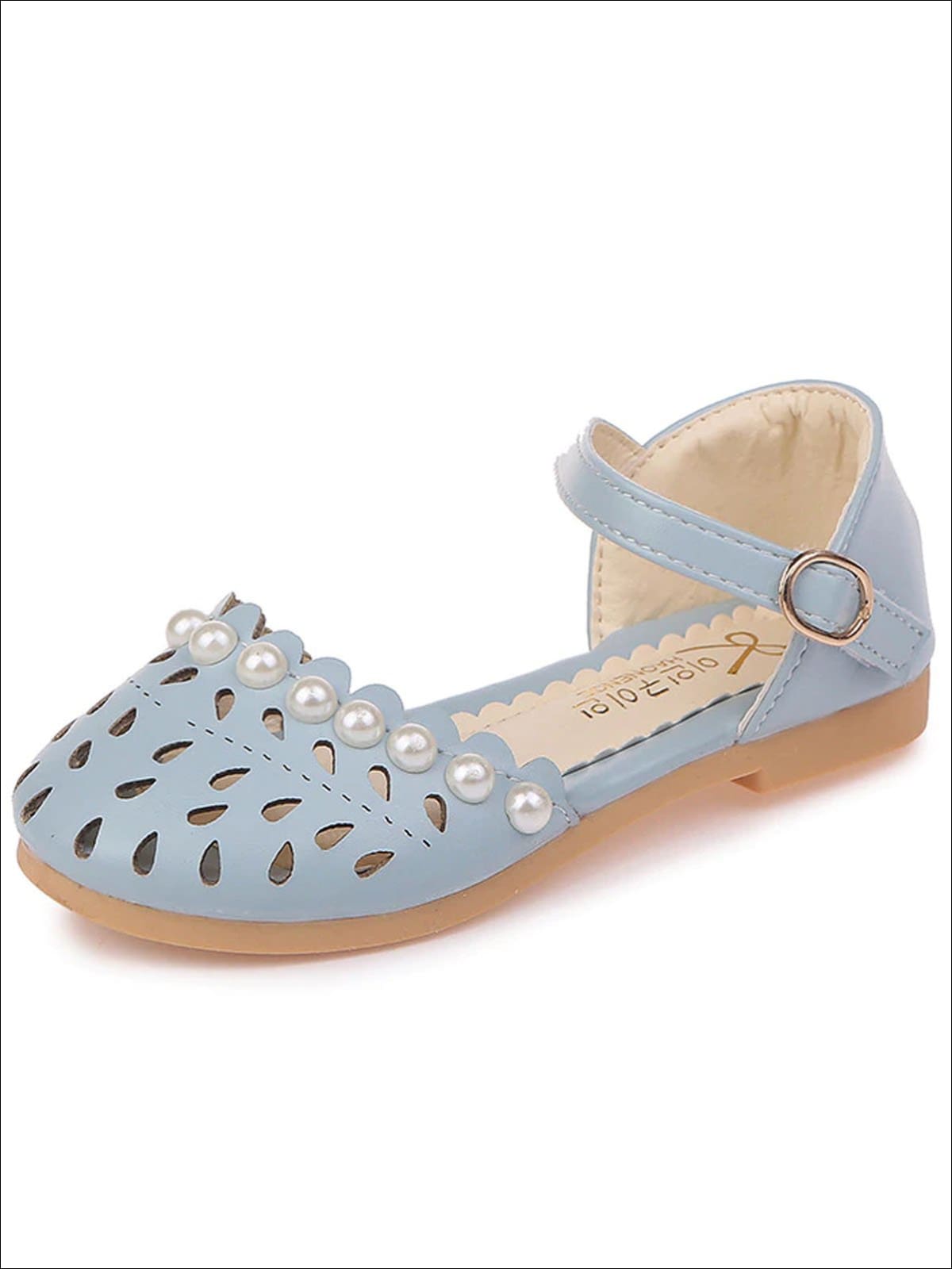 Girls Pearl Embellished Princess Sandals By Liv and Mia - Sky blue / 5.5 - Girls Sandals