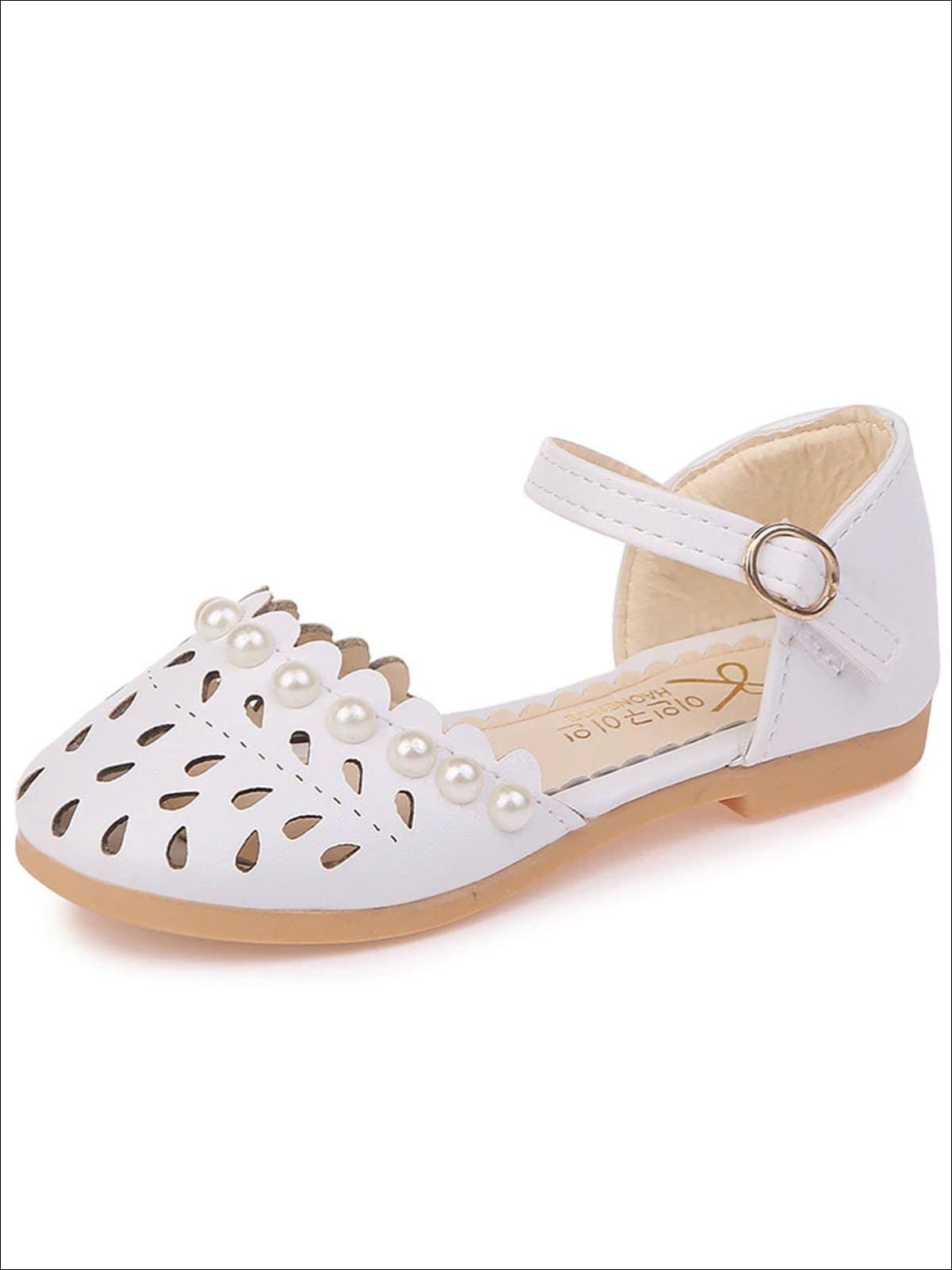 Girls Pearl Embellished Princess Sandals By Liv and Mia - White / 5.5 - Girls Sandals