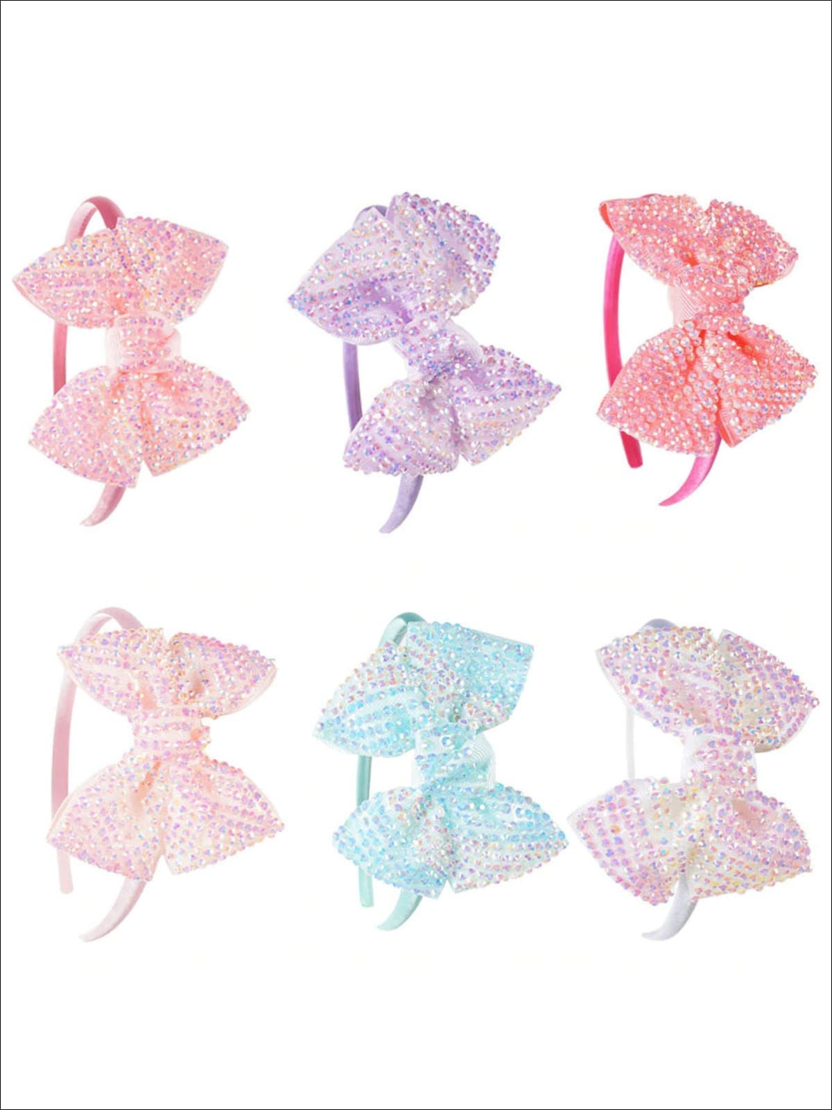 Girls Princess Rhinestone Embellished Bow Headband - Hair Accessories