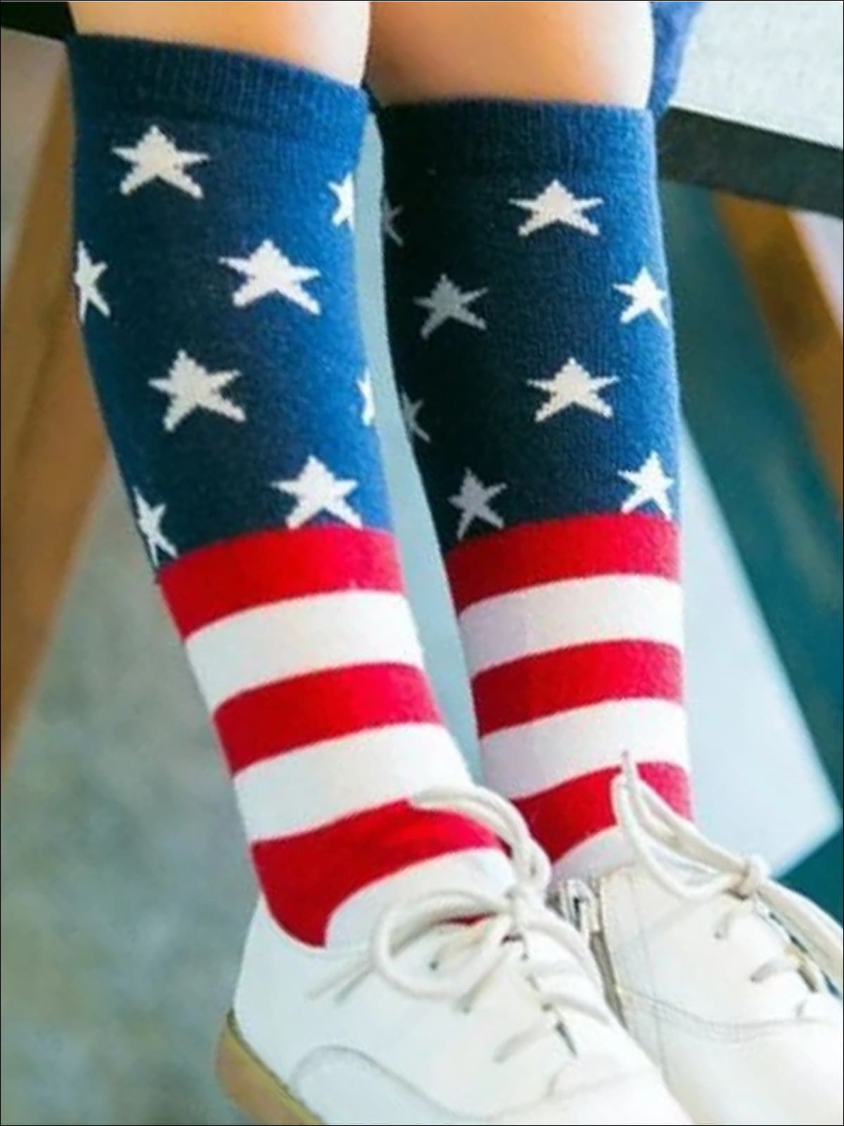 Girls Red White & Blue 4th of July Socks - Girls Socks