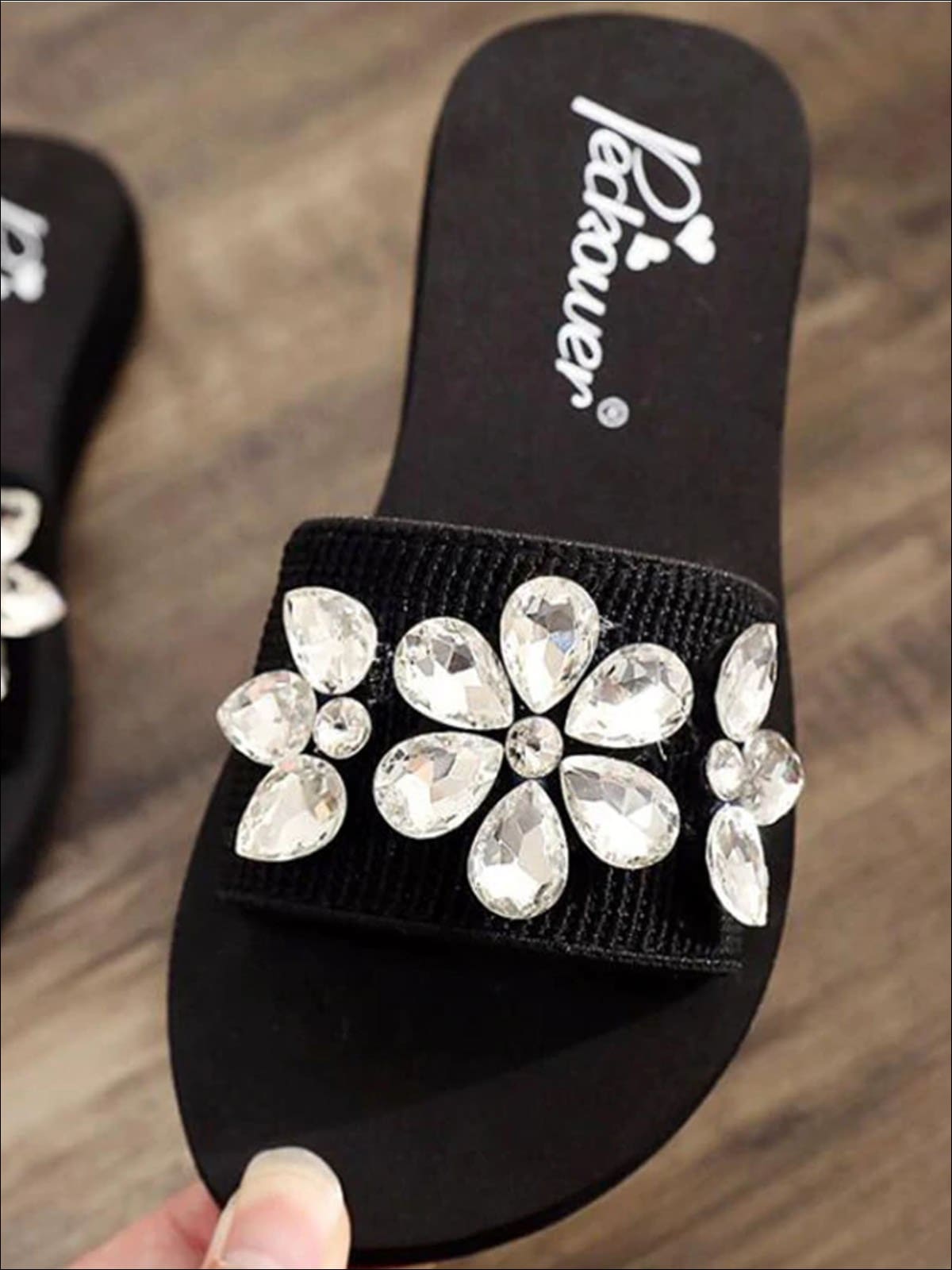 Shoes By Liv & Mia | Girls Rhinestone Embellished Flip Flops