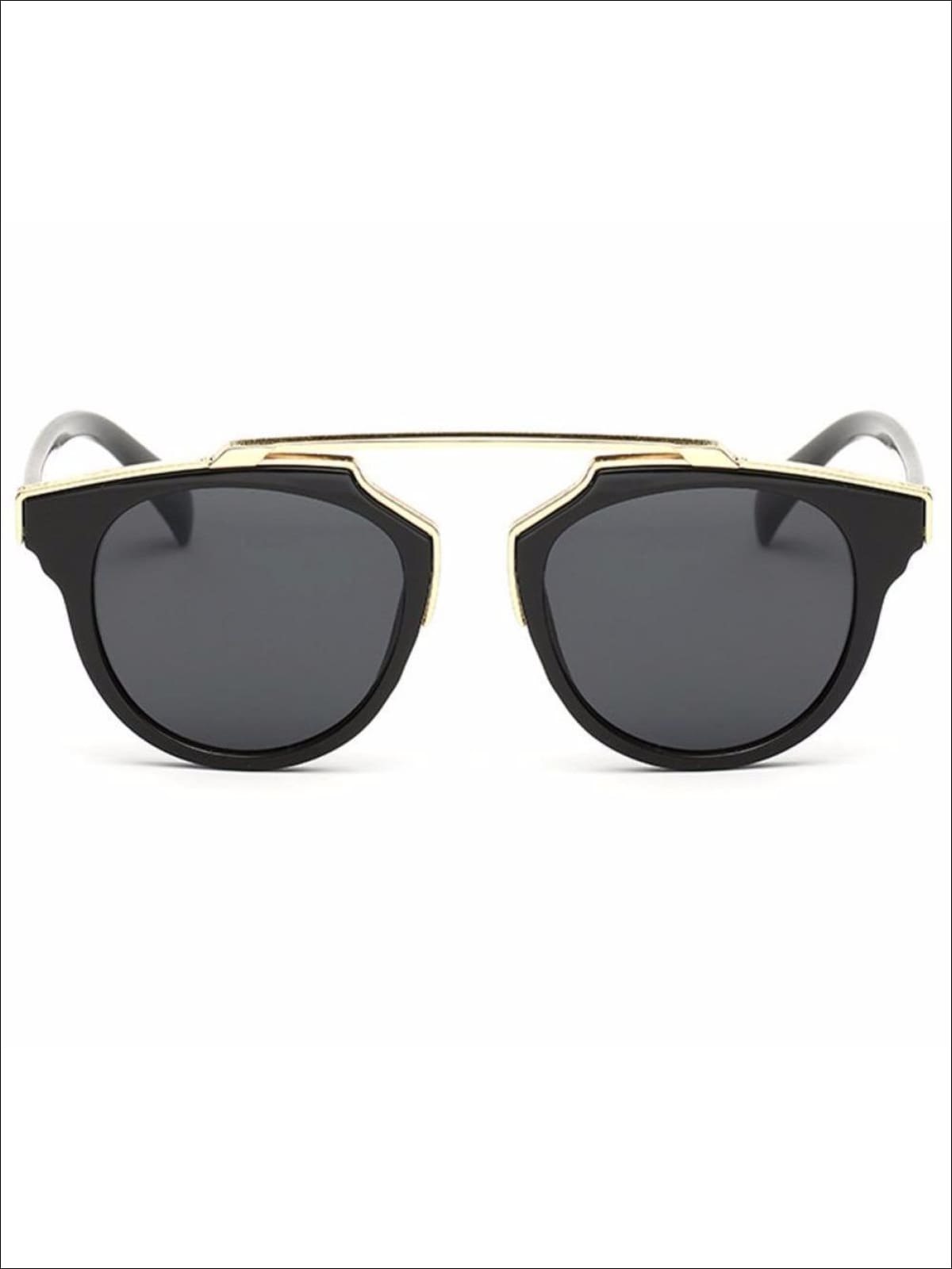 Girls Round Aviator Sunglasses with Gold Detail - Girls Sunglasses