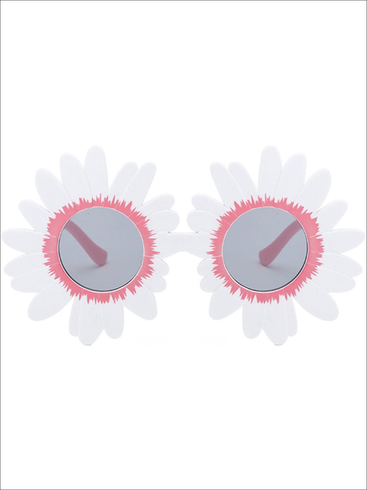Girls Round Flower Sunglasses - White - Girls Accessories