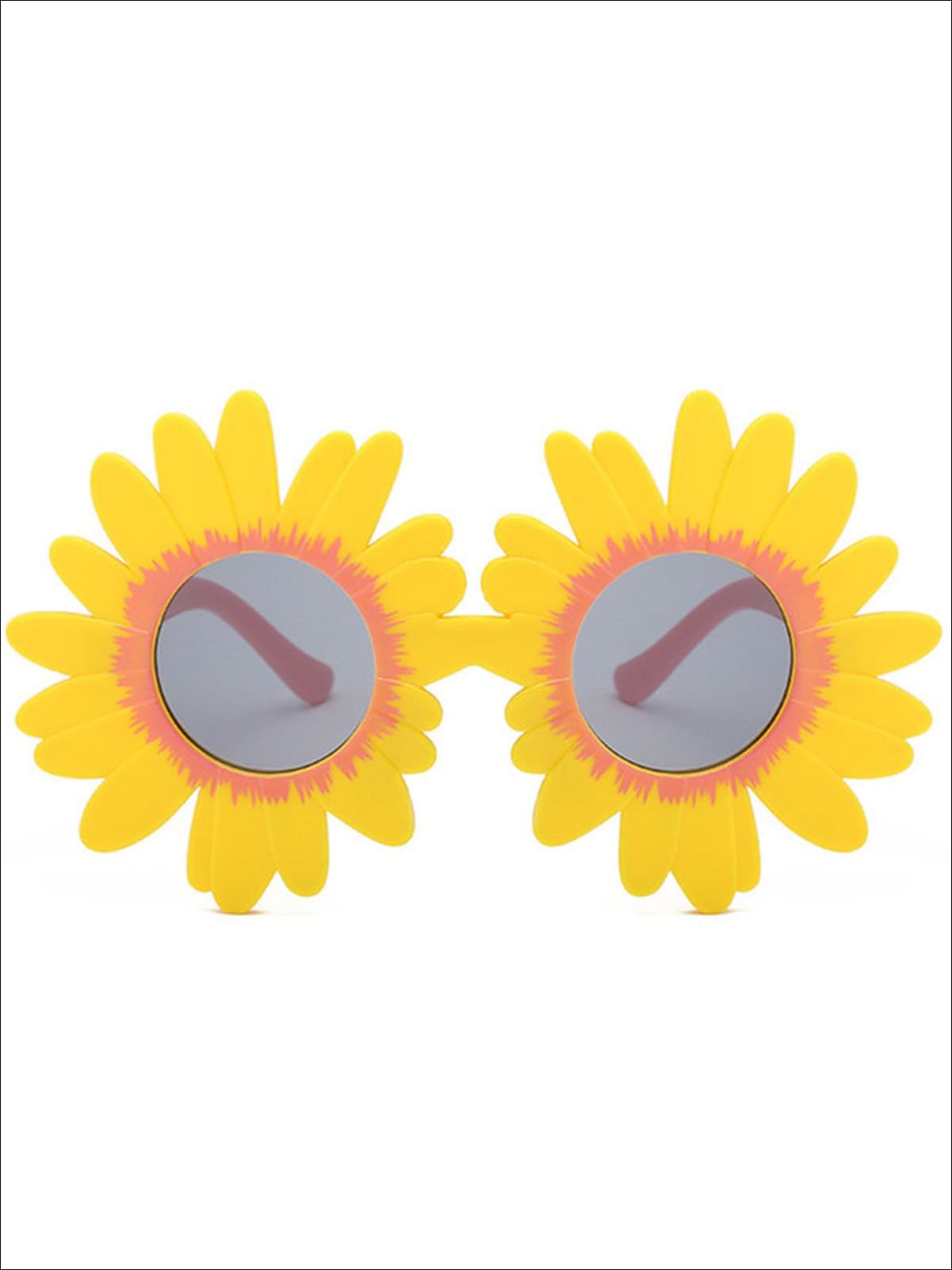Girls Round Flower Sunglasses - Yellow - Girls Accessories