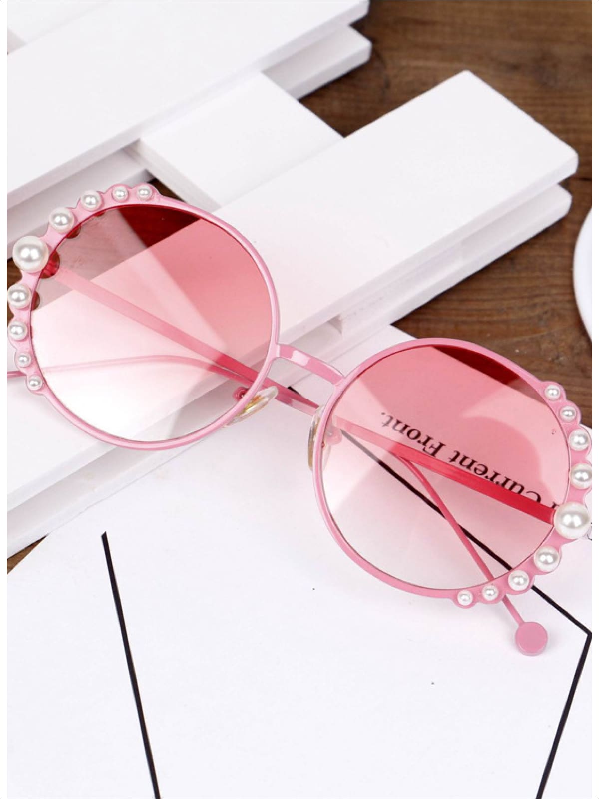 Best Kids Accessories | Girls Round Vintage Pearl Studded Sunglasses