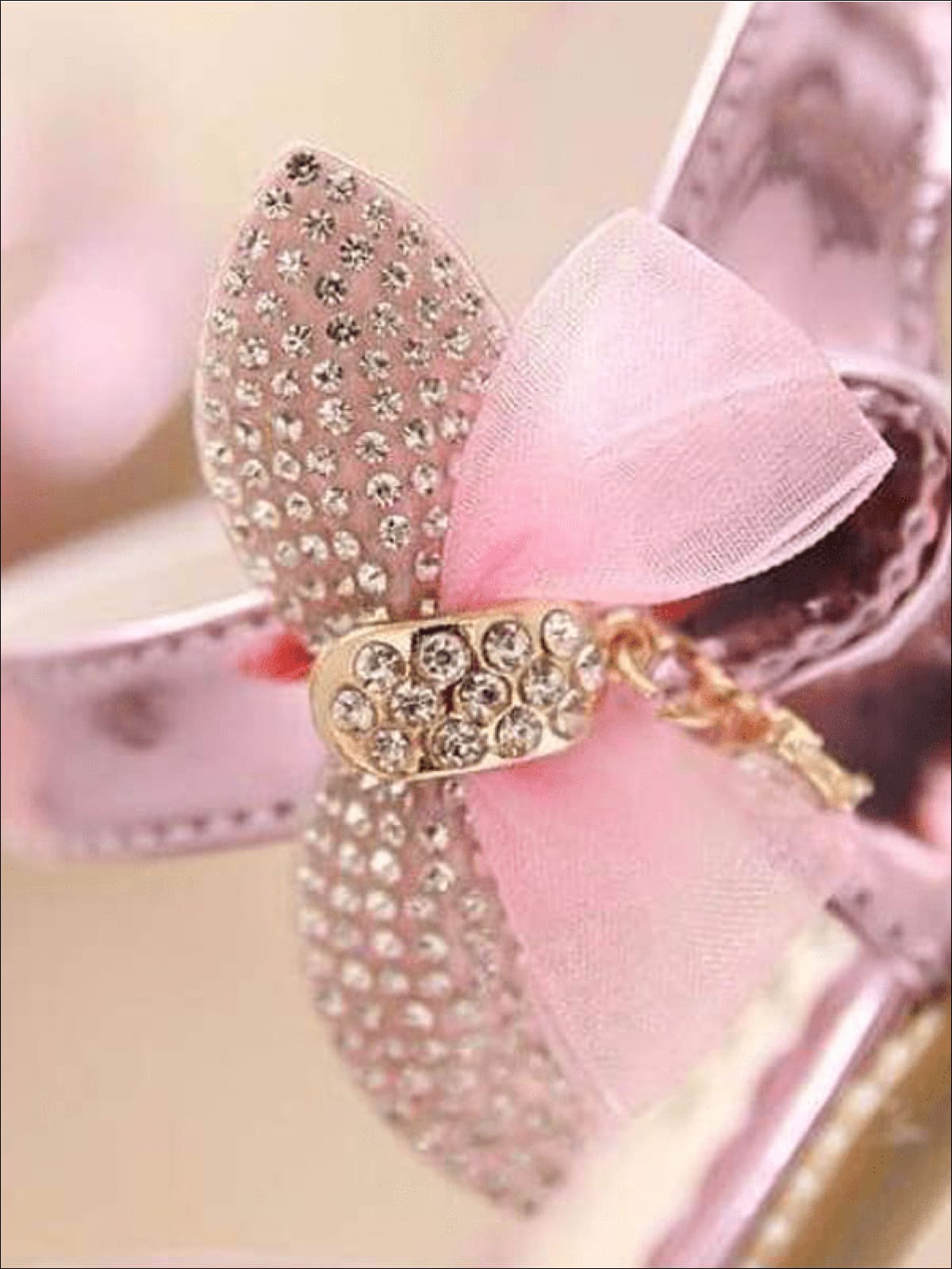 Little Girls Shiny Metallic Butterfly Velcro Sandals - Mia Belle Girls