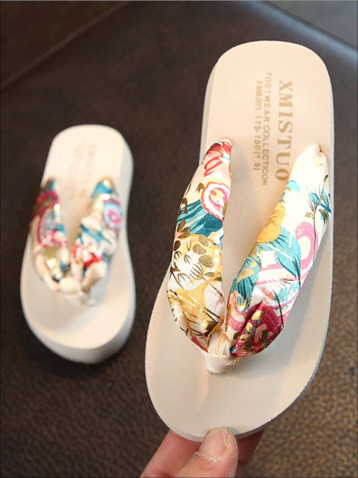 Girls Tropical Themed Sandals - Girls Slides