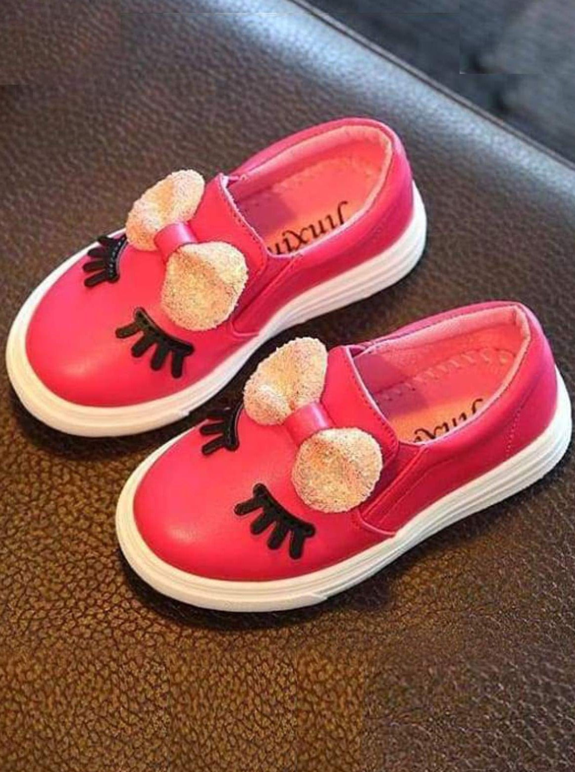 Shoes By Liv & Mia | Eyelash & Glitter Bow Loafers - Mia Belle Girls