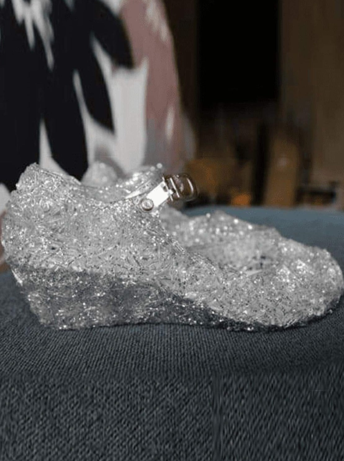 Girls White Glitter Jelly Wedge Mary Jane/Flats Shoes - Girls Flats