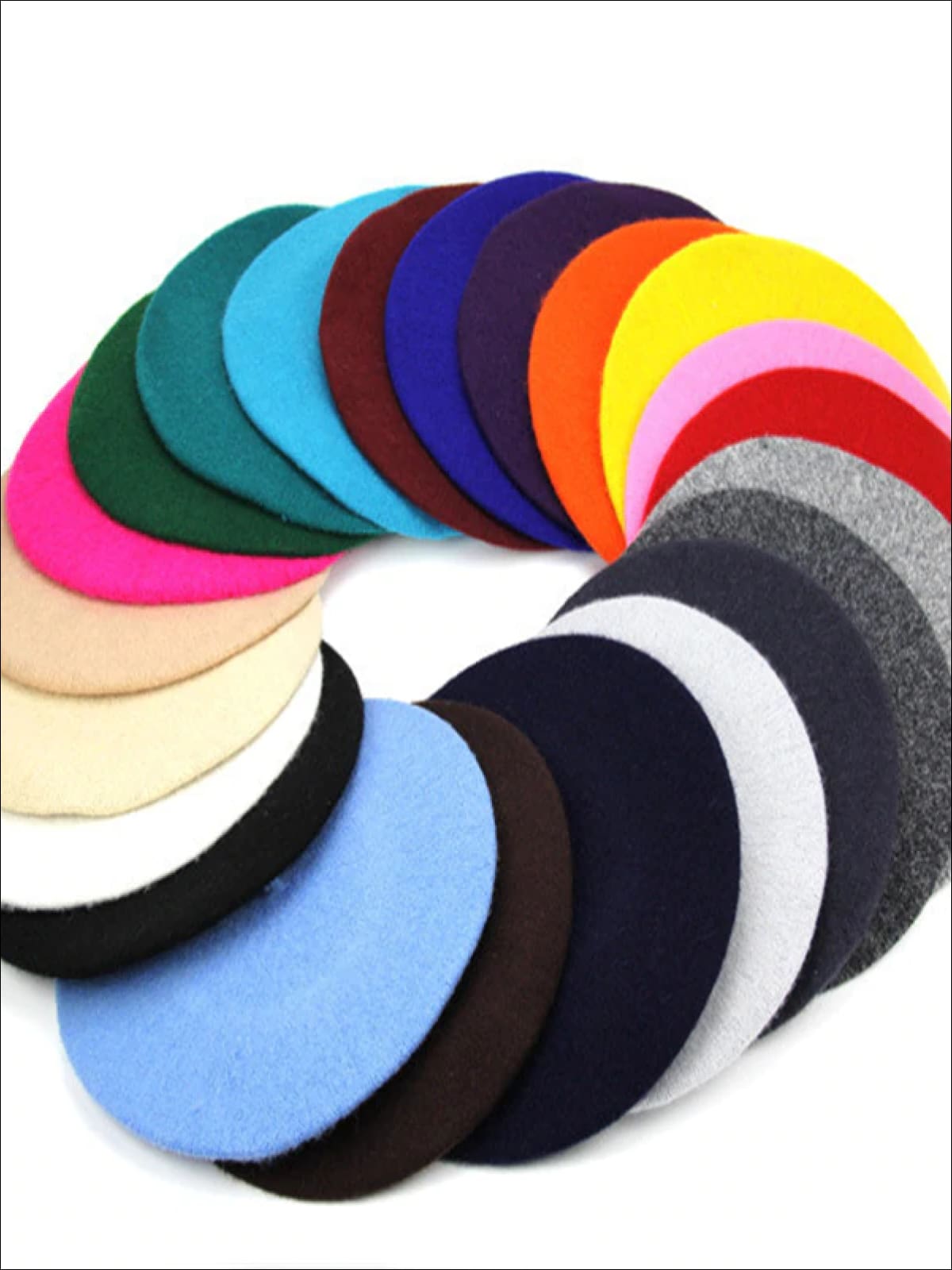 Girls Wool Basic Beret (20 color options) - Girls Beret