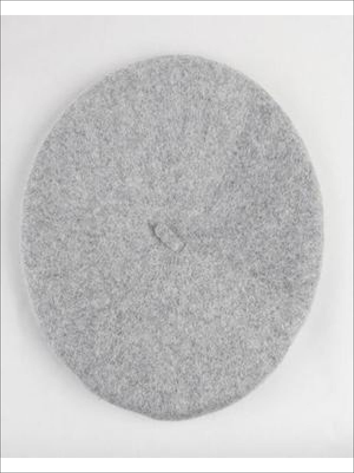 Girls Wool Basic Beret (20 color options) - Silver / One - Girls Beret